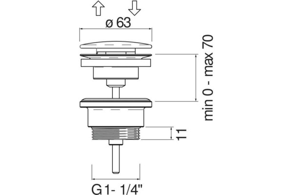 AV00110/11RCP сливное устройство (push-open), красное золото