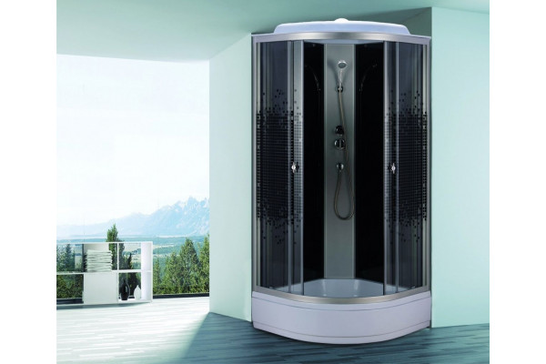 Душевая кабина Niagara Eco NG- 3504-14 BLACK четверть круга, поддон средний
