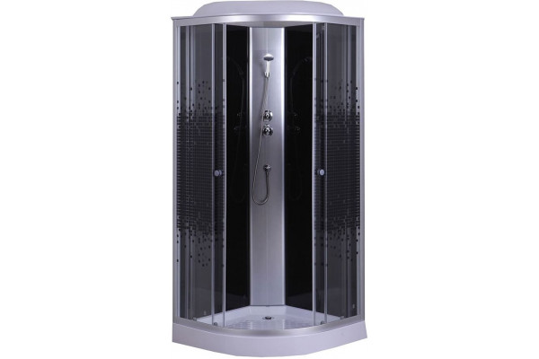 Душевая кабина Niagara Eco NG-4502-08 BLACK четверть круга, поддон низкий