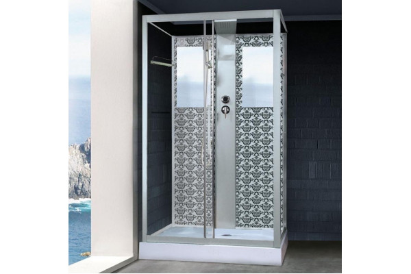 Душевая кабина Niagara Lux NG-7711WBK серебро прямоугольная, поддон средний