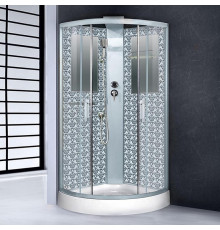 Душевая кабина Niagara Lux NG-7715WBK серебро четверть круга, поддон средний