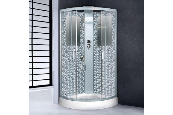 Душевая кабина Niagara Lux NG-7715WBK серебро четверть круга, поддон средний