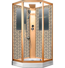 Душевая кабина Niagara Lux NG-7799GBK 90х90x210 золото поддон низкий, стекло прозрачное