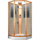 Душевая кабина Niagara Lux NG-7799GBK 90х90x210 золото поддон низкий, стекло прозрачное