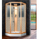 Душевая кабина Niagara Lux NG-7799GBK 90х90x210 золото поддон низкий, стекло прозрачное