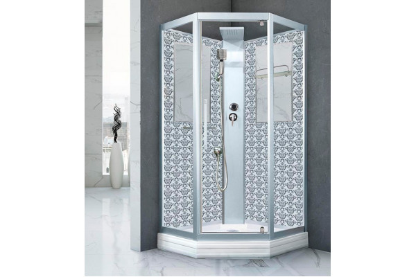 Душевая кабина Niagara Lux NG-7799WBK 90х90x210 серебро поддон низкий, стекло прозрачное
