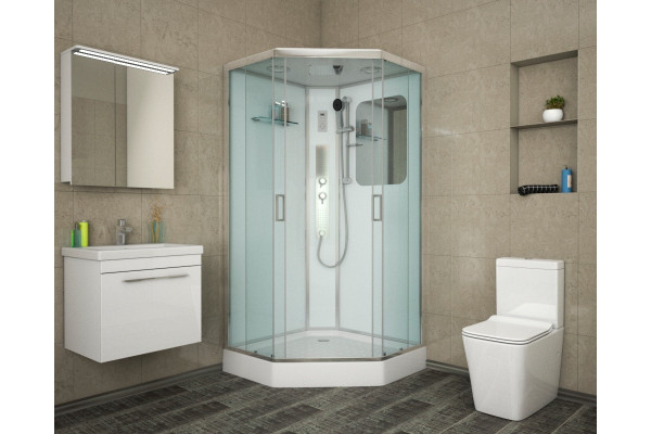 Душевая кабина Niagara Premium NG-6002-01GD 100х100х220 поддон низкий, стекло прозрачное
