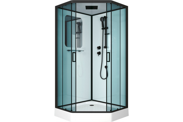 Душевая кабина Niagara Premium NG-6902-01D BLACK 100х100х220 черная поддон низкий, стекло тонированное