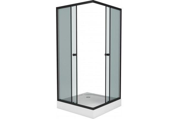 Душевой уголок Niagara Eco NG-009-14QT тонированное, с поддоном, квадратный, двери раздвижные