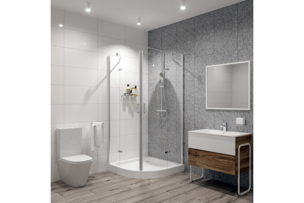 Душевой уголок Niagara Nova NG-6616-08 100x100, четверть круга, двери распашные, стекло прозрачное