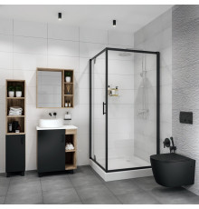 Душевой уголок Niagara Nova NG-6801-08 BLACK 90x90, квадратный, стекло прозрачное