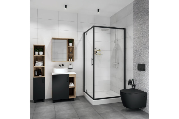 Душевой уголок Niagara Nova NG-6801-08 BLACK 90x90, квадратный, стекло прозрачное