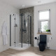 Душевой уголок Niagara Nova NG-6816-08 BLACK 100x100, четверть круга, черный, двери распашные, стекло прозрачное