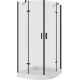 Душевой уголок Niagara Nova NG-6816-08 BLACK 100x100, четверть круга, черный, двери распашные, стекло прозрачное