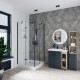 Душевой уголок Niagara Nova NG-6813-08 BLACK 90x90, квадратный, черный, двери распашные, стекло прозрачное