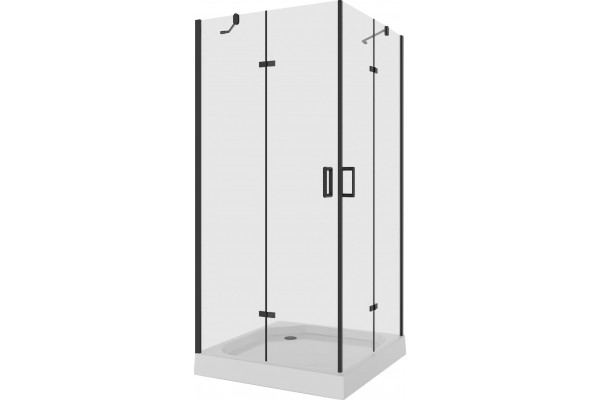 Душевой уголок Niagara Nova NG-6813-08 BLACK 90x90, квадратный, черный, двери распашные, стекло прозрачное