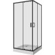 Душевой уголок Niagara Nova NG-6809-08 BLACK 100x100, квадратный, черный, двери раздвижные, стекло прозрачное