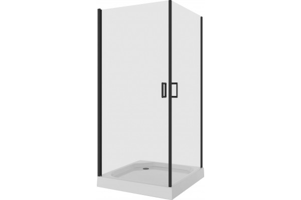Душевой уголок Niagara Nova NG-6803-08 BLACK 90x90, квадратный, черный, двери распашные, стекло прозрачное