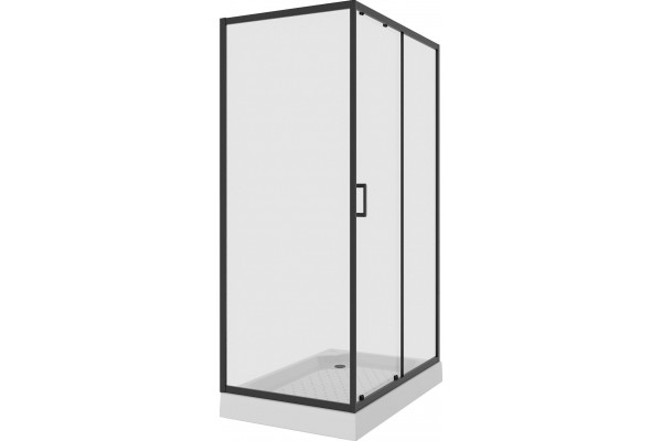 Душевой уголок Niagara Nova NG-6812-08 BLACK 120x80, прямоугольный, черный, двери раздвижные, стекло прозрачное
