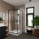 Душевой уголок Niagara Nova NG-6808-08 BLACK 90x90, квадратный, черный, двери раздвижные, стекло прозрачное