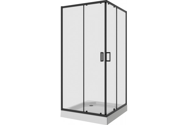 Душевой уголок Niagara Nova NG-6808-08 BLACK 90x90, квадратный, черный, двери раздвижные, стекло прозрачное