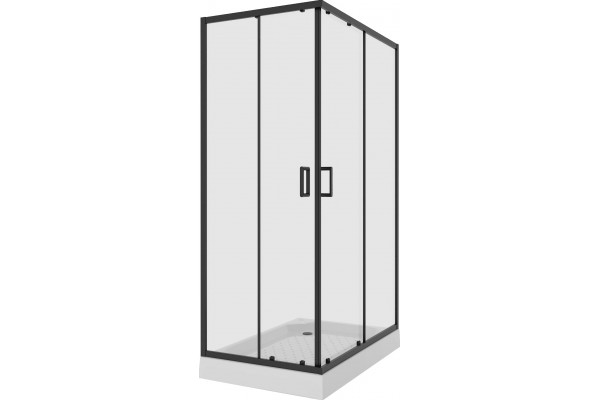 Душевой уголок Niagara Nova NG-6811-08 BLACK 120x90, прямоугольный, черный, двери раздвижные, стекло прозрачное