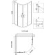 Душевой уголок Niagara Nova NG-6807-08 BLACK 100x100, четверть круга, черный, двери раздвижные, стекло прозрачное