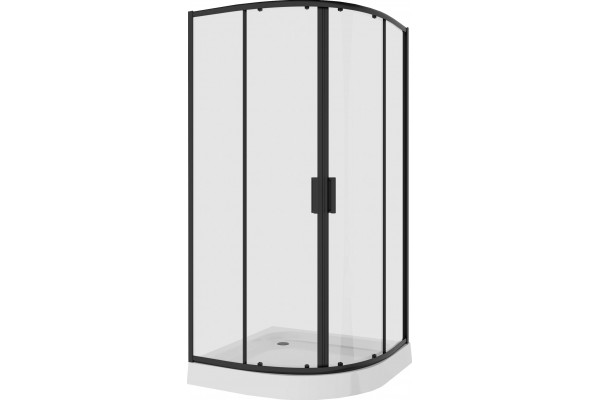 Душевой уголок Niagara Nova NG-6807-08 BLACK 100x100, четверть круга, черный, двери раздвижные, стекло прозрачное