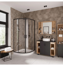 Душевой уголок Niagara Nova NG-6806-08 BLACK 90x90, четверть круга, черный, двери раздвижные, стекло прозрачное