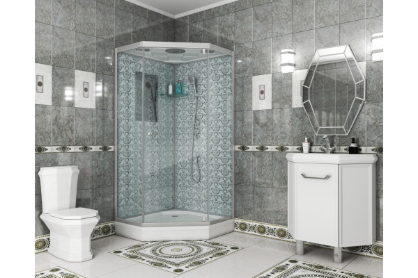 Душевая кабина Niagara Luxe NG-7701DW белая поддон средний, стекло прозрачное
