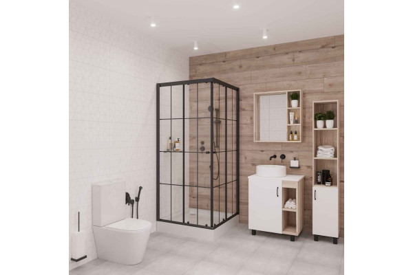 Душевой уголок Niagara Nova NG-0100-14 100x100, квадратный, двери раздвижные, стекло с узором