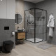 Душевой уголок Niagara Nova NG-0200-08 BLACK 100x100, квадратный, черный, двери распашные, стекло прозрачное