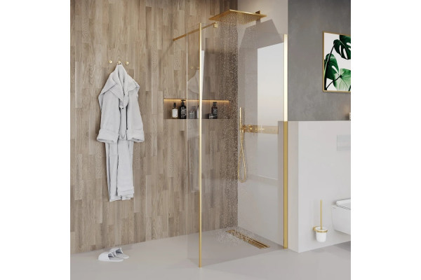 Душевая перегородка Niagara Nova NG-644-12 GOLD 120x195 профиль золото, стекло прозрачное в современном стиле