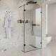 Душевая перегородка Niagara Nova NG-682-90 BLACK 90x195 профиль черный, стекло прозрачное в современном стиле
