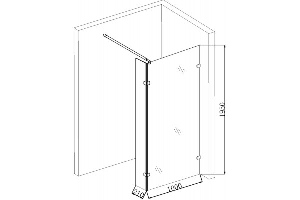 Душевая перегородка Niagara Nova NG-662-10 100x195 профиль хром, стекло прозрачное в современном стиле