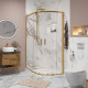 Душевой уголок Niagara Nova NG-6421-08 GOLD 120x80 профиль желтое золото, стекло прозрачное, прямоугольный-асимметричный, двери раздвижные