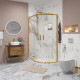 Душевой уголок Niagara Nova NG-6421-08 GOLD 120x80 профиль желтое золото, стекло прозрачное, прямоугольный-асимметричный, двери раздвижные