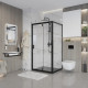 Душевой уголок Niagara Nova NG-83-11AB-A70B 110x70, прямоугольный, черный, двери распашные, стекло прозрачное