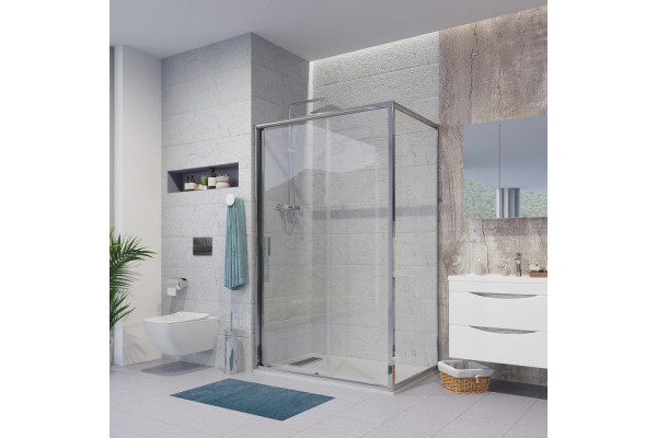Душевой уголок Niagara Nova NG-62-12A-A70 120x70, прямоугольный, хром, двери раздвижные, стекло прозрачное