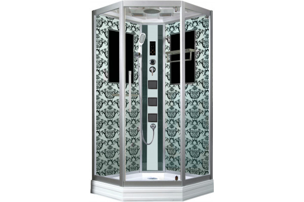 Душевая кабина Niagara Lux 7717W хром, металлик, многоугольная, поддон средний
