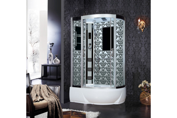 Душевая кабина Niagara Lux 7712WL хром, металлик, прямоугольная-асимметричная, поддон глубокий