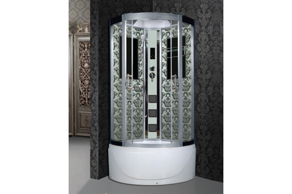 Душевая кабина Niagara Lux 7790W хром, металлик, четверть круга, поддон глубокий
