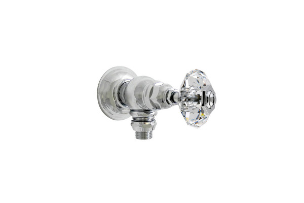 Nicolazzi Teide Вентиль запорный для стиральной машины 3/4 ручки Crystal handle цвет: хром 1947CR15