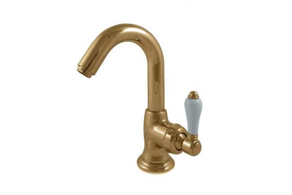 Смеситель Nicolazzi Cinquanta 3454BZ76C для раковины, с д/к, бронза, однорычажный, длина излива 13.2 см