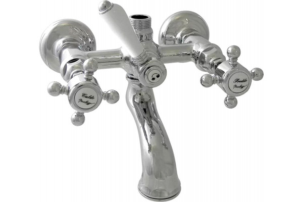 Смеситель Nicolazzi Classica Lusso 1400CR70 для ванны с душем, хром, двухвентильный, длина излива 15.5 см