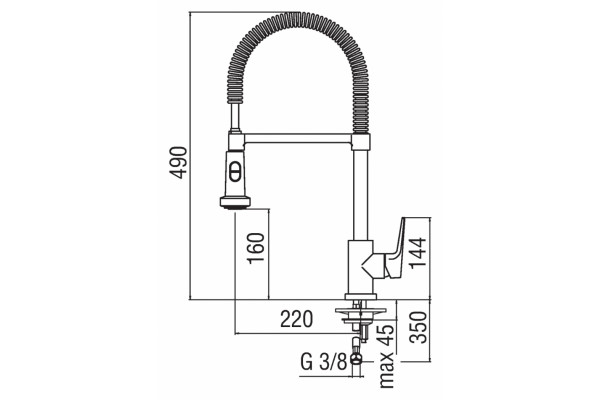 Смеситель Nobili Nobi NB84300/3CR для кухонной мойки однорычажный, хром