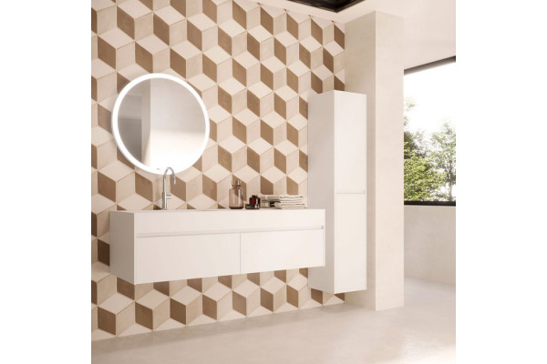 OASIS EDEN Тумба 712х525х300 мм. подвесная 1 ящик боковина справа белая матовая отделка белая матовая 0ED5550701 M002+0ED830FIN1DX M002