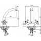 Смеситель Olive'S Girona 01430GR для кухонной мойки двухвентильный, хром