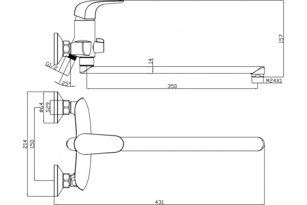 Смеситель Olive'S Castilla 07221CS универсальный однорычажный, хром