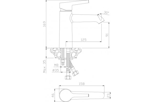 Смеситель Olive'S Alba 15100AL для раковины однорычажный, хром